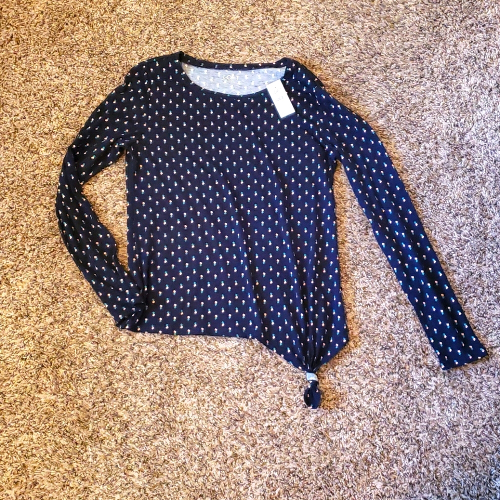 NWT Long Sleeve Tie Bottom Shirt